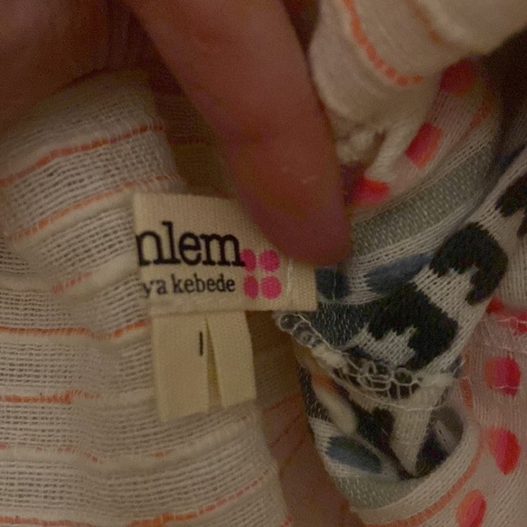 NWOT Lemlem Inku Striped Cotton Mini Dress in white combo size S, oversized - Picture 12 of 12